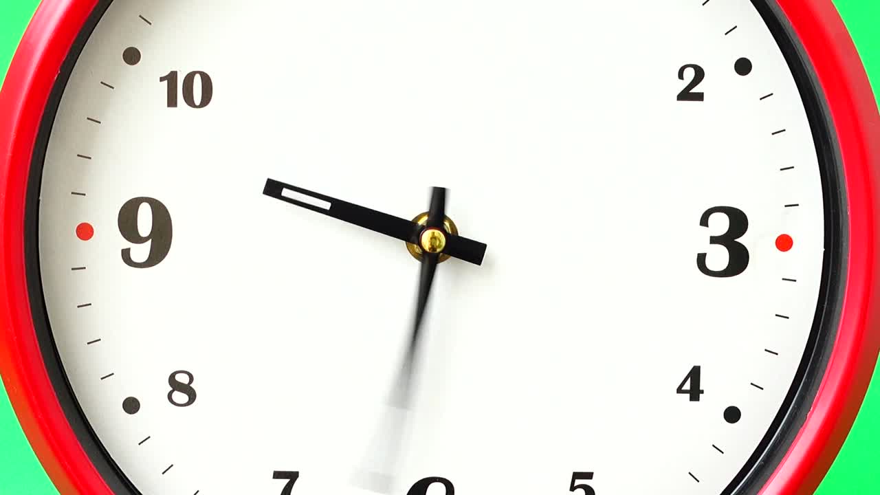 Shooting of hours. Time lapse. Shooting on a green background