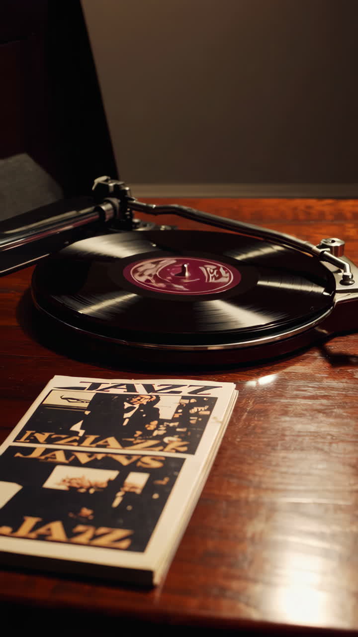 Vintage Record Player with Jazz Album
