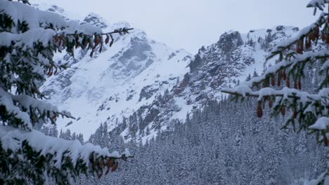 Beautiful-winter-landscape-view-of-snow-covered-Pietrosul-Rodnei-in-Northern-Romania