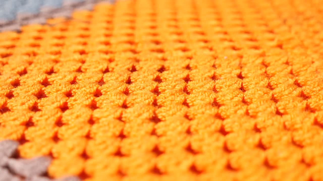 Close-up of Colorful Crochet Blanket