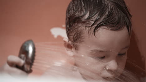 boy with a shower