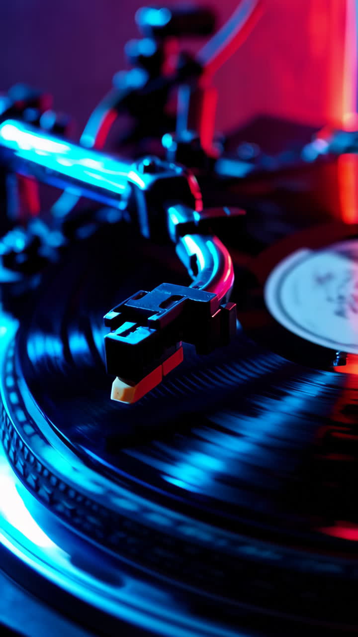 Record Player with Neon Lights