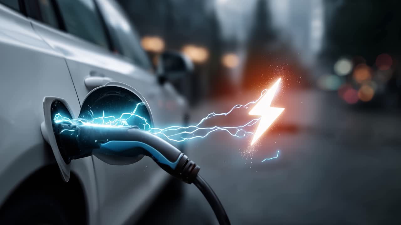 Parlayan Şimşek Enerjisiyle Elektrikli Araba Şarjı