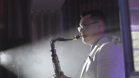 saxophonist performing on stage