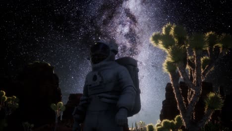 la formación de astronautas y estrellas de la vía láctea en el valle de la muerte