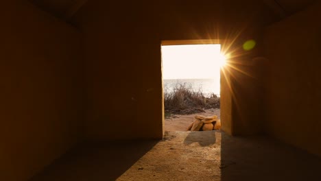 inside a red slave hut on bonaire