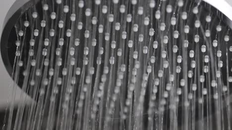 close-up of water spraying from a shower head