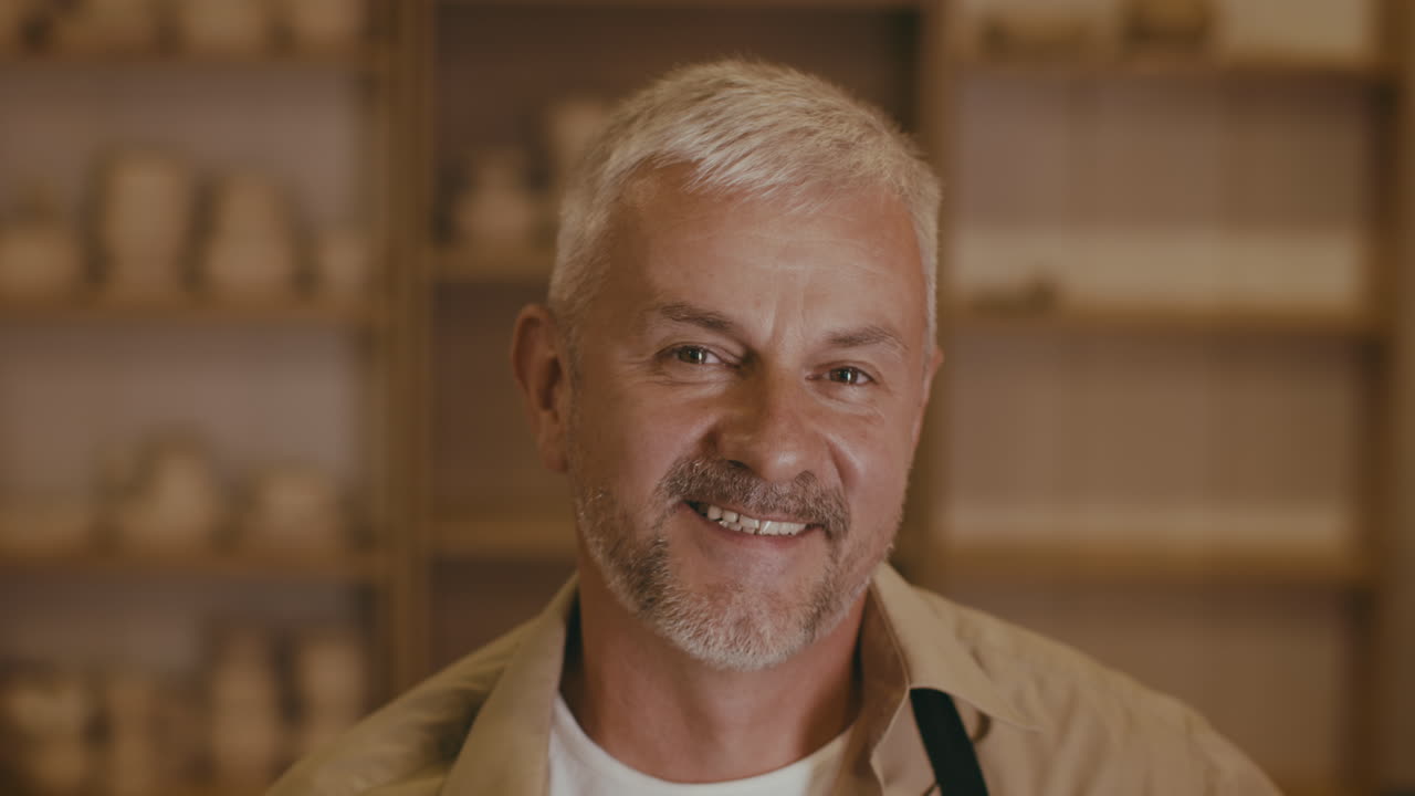 Smiling Man in a Store