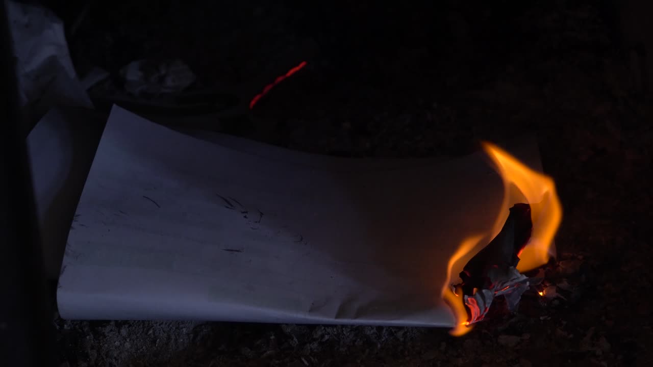 Burning paper files and bills