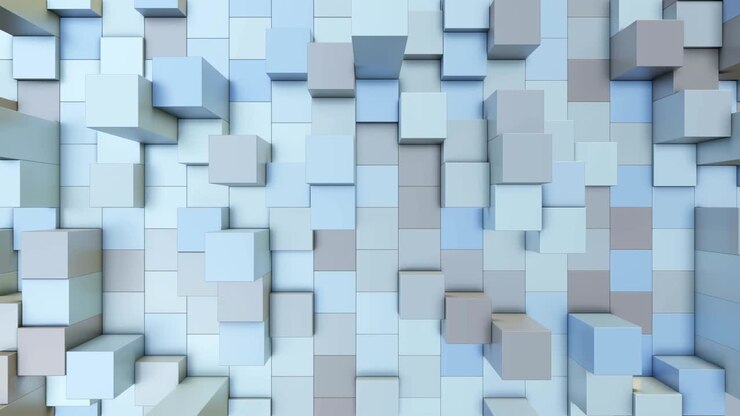Loop video background with move multi-colored cubes
