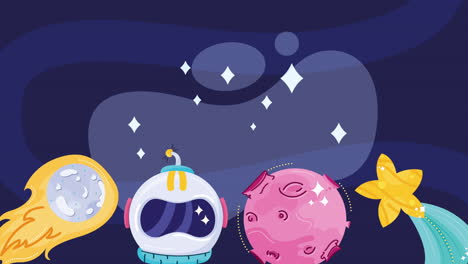 una linda ilustración de exploración espacial
