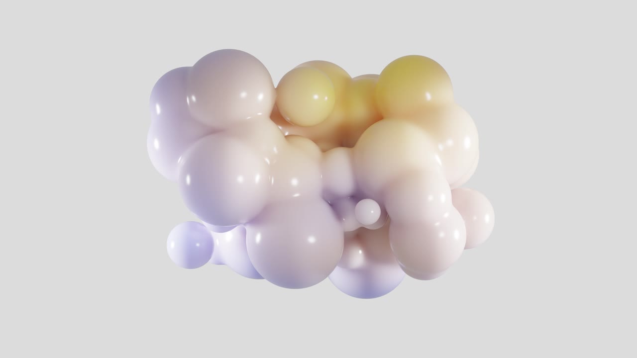 Metaball 3D astratte che si trasformano e cambiano forma in un loop continuo