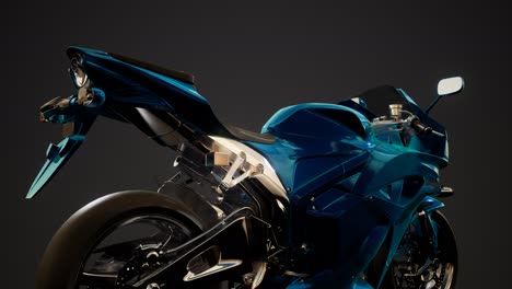moto sport bike in dark studio with bright lights