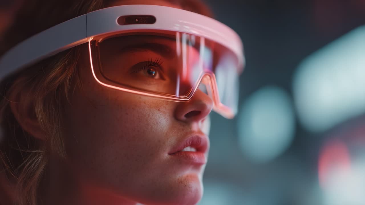 Exploring Futuristic Technology: A Close-Up on Innovative Smart Glasses Enhancing Everyday Experiences and Blending Style with Functionality in a Modern Setting