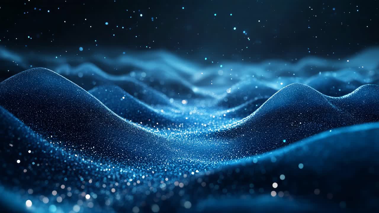 Abstract Blue Digital Wave Background