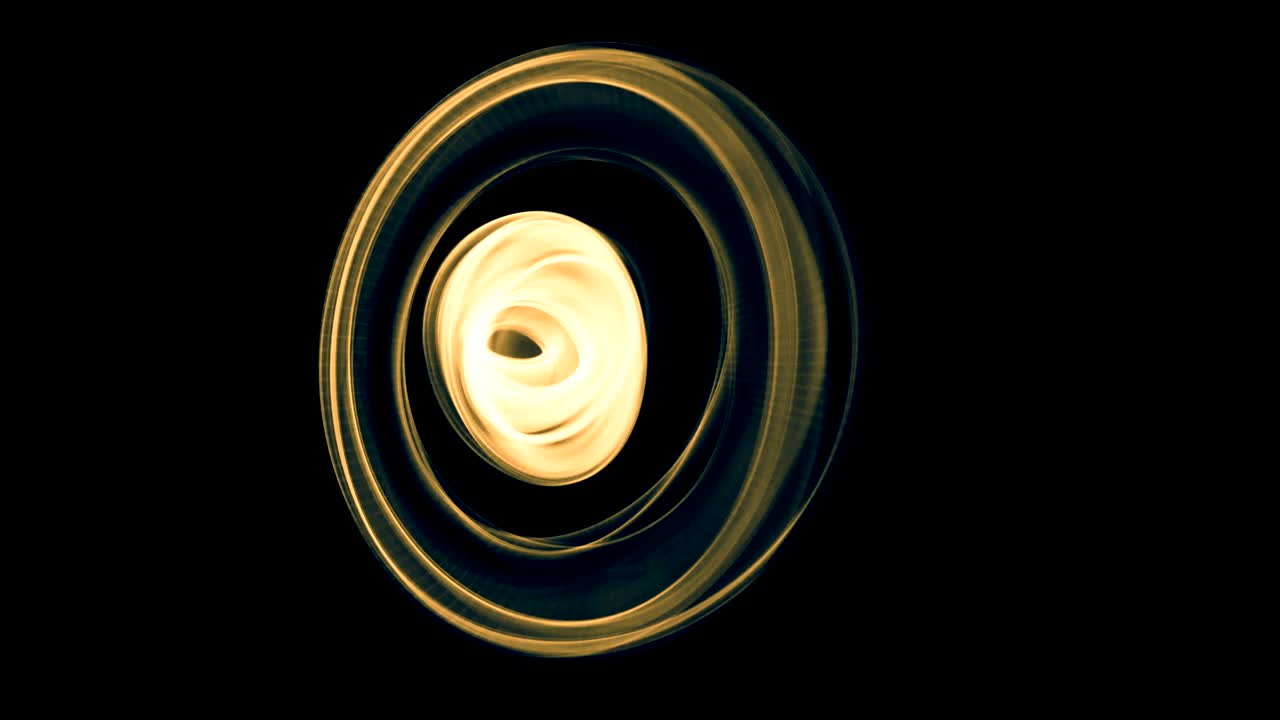 Glowing abstract curved blue and yellow lines - Light painted 4K video timelapse