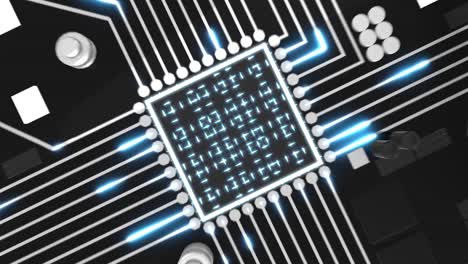 blue futuristic motherboard data tunnel loop 4k