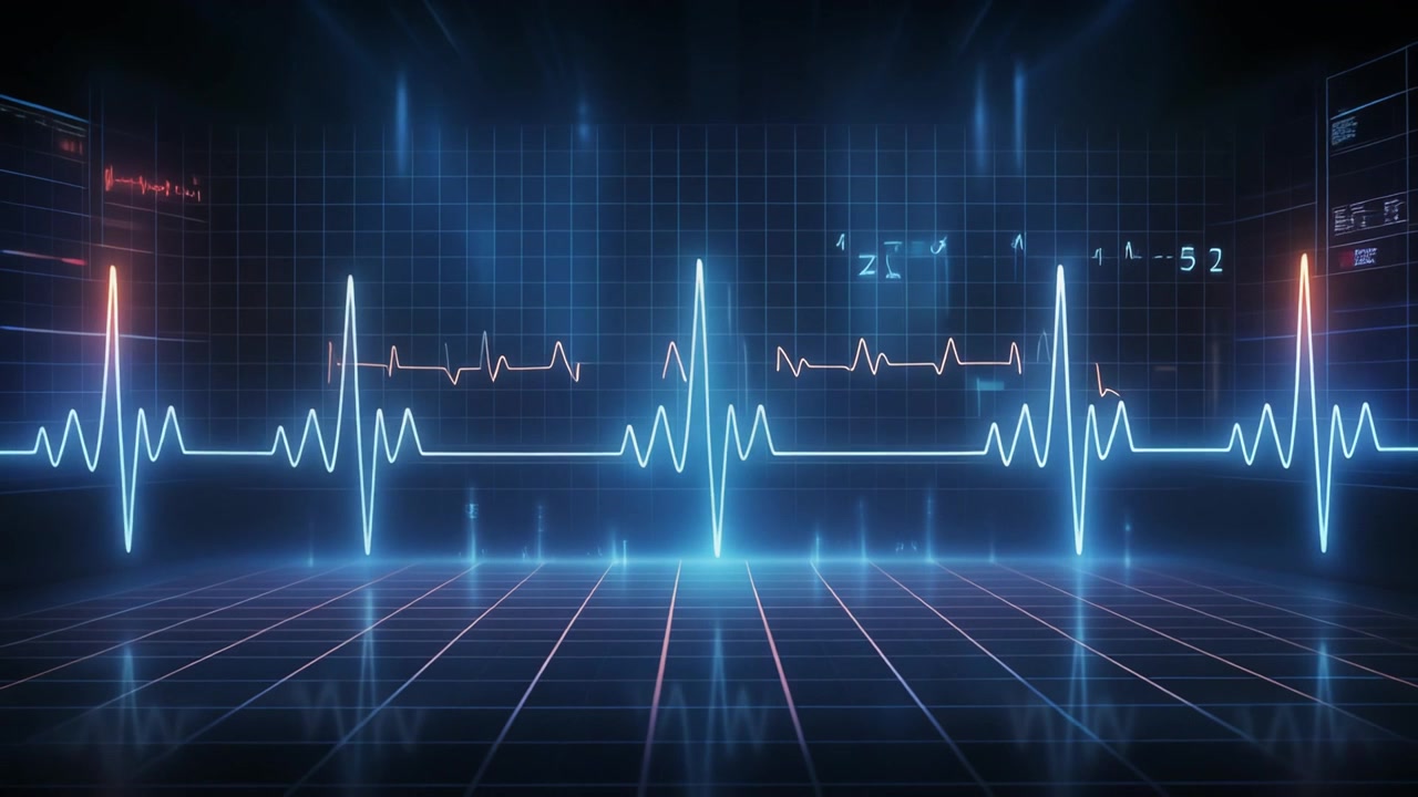 Display luminoso del monitor EKG del battito cardiaco digitale