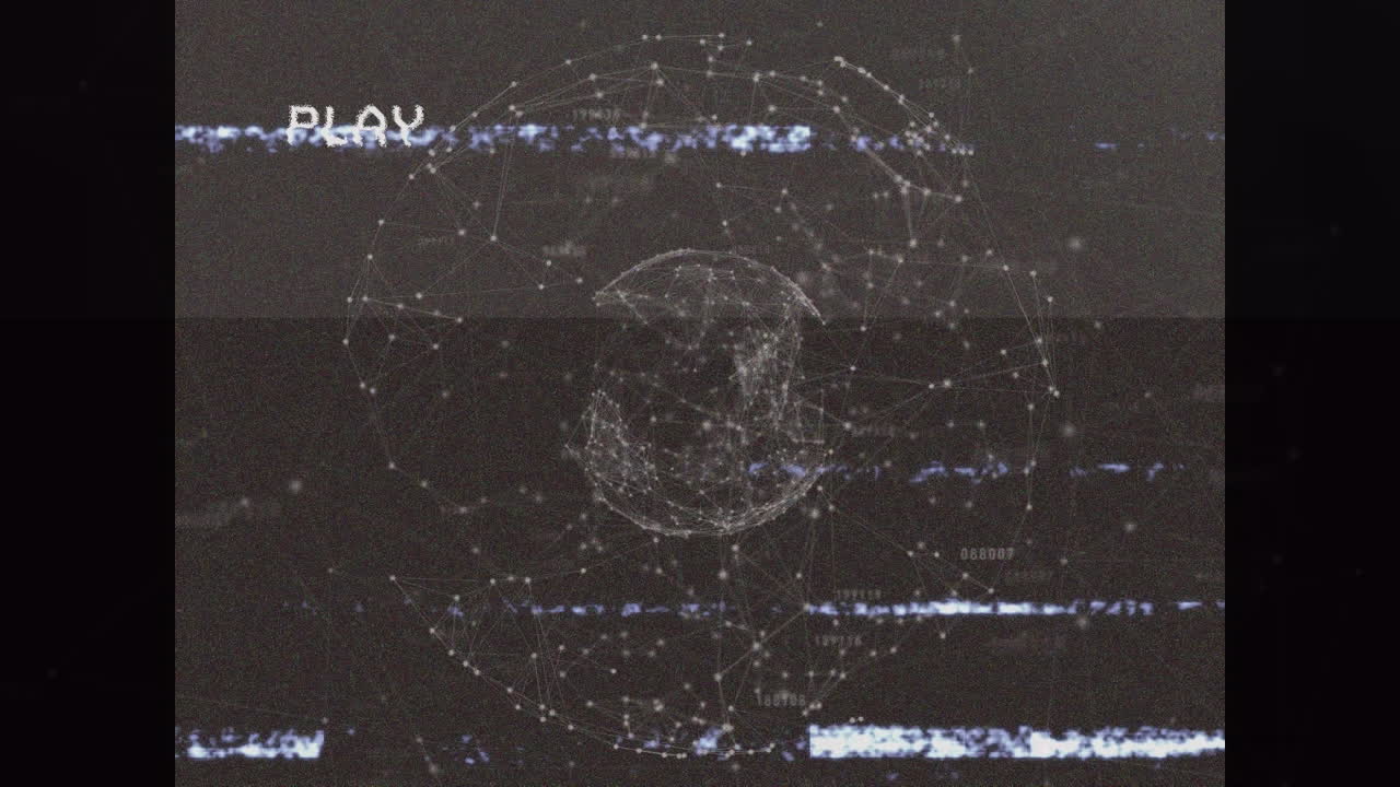 efecto de falla vhs sobre el globo de la red de conexiones contra un fondo gris