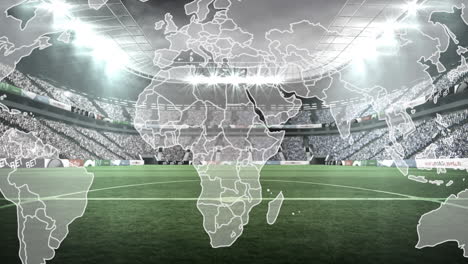 animation of world map over stadium