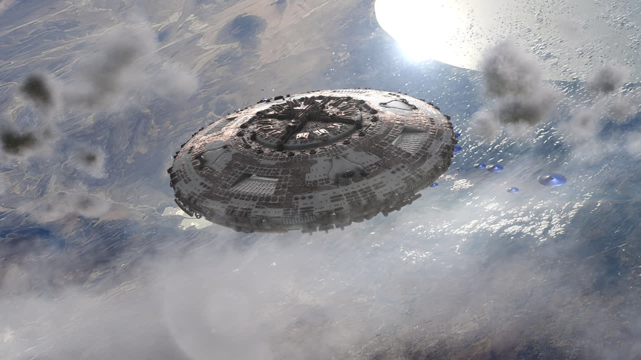 UFO mothership releasing small crafts over Israel