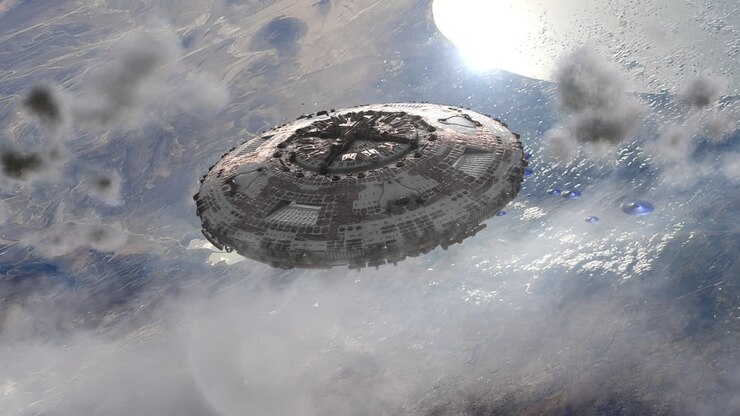 UFO mothership releasing small crafts over Israel