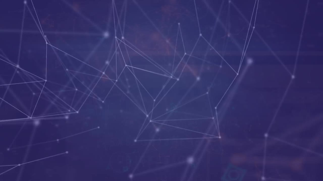 animación de la red de conexiones con iconos sobre fondo negro