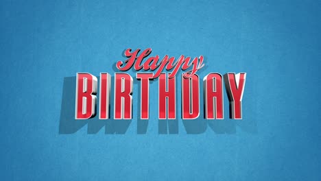 colorful cut-out birthday card red and blue happy birthday on a blue background