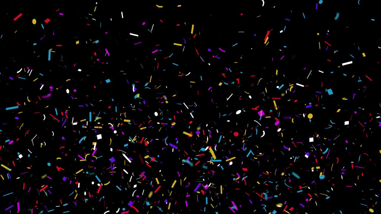 animación de brillo colorido confeti cayendo explosión de popper animación de bucle 4k