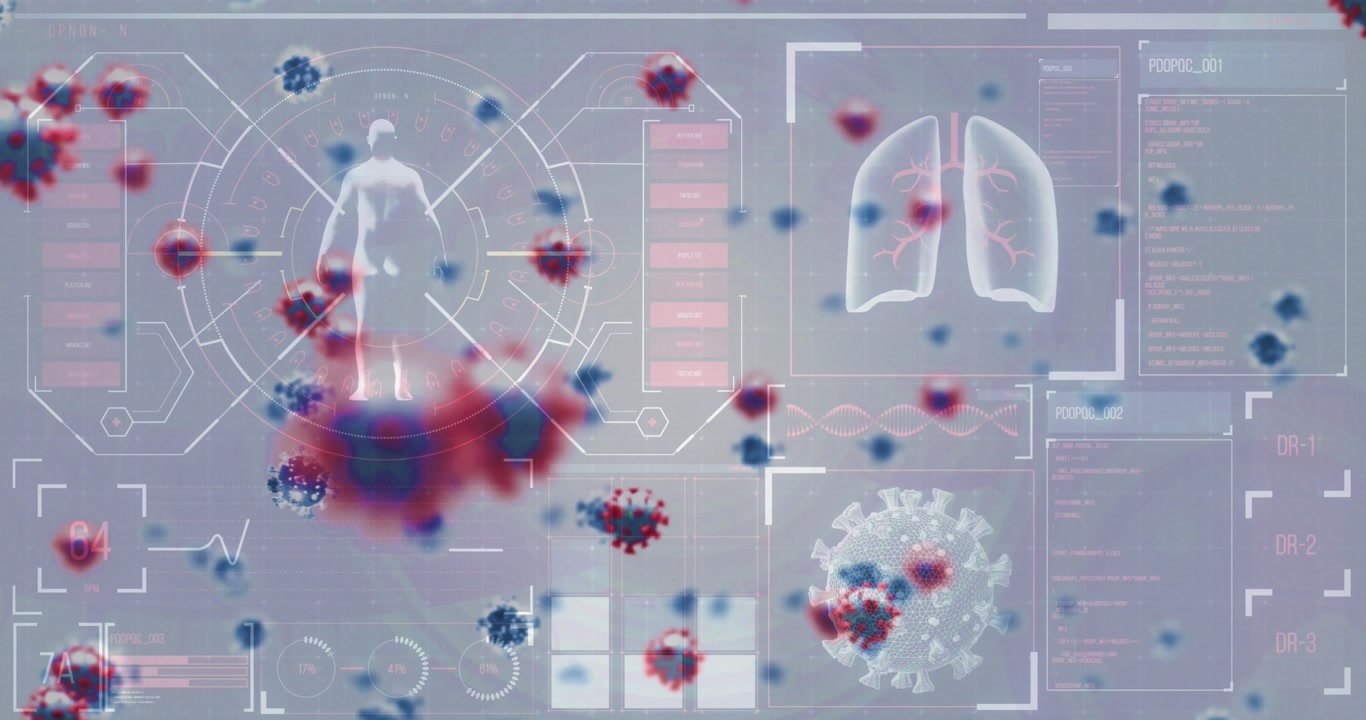 Animation of virus cells over data processing