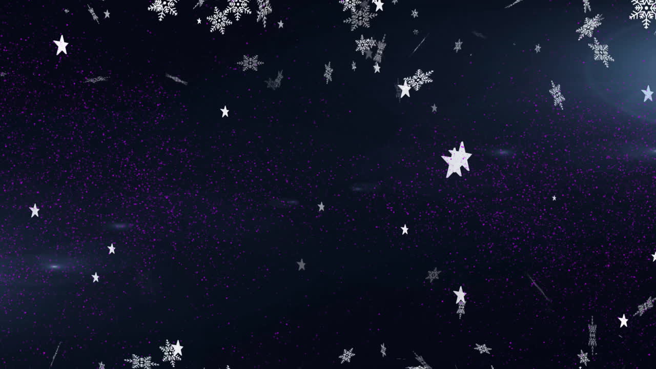 Animation of buon anno text and snow falling