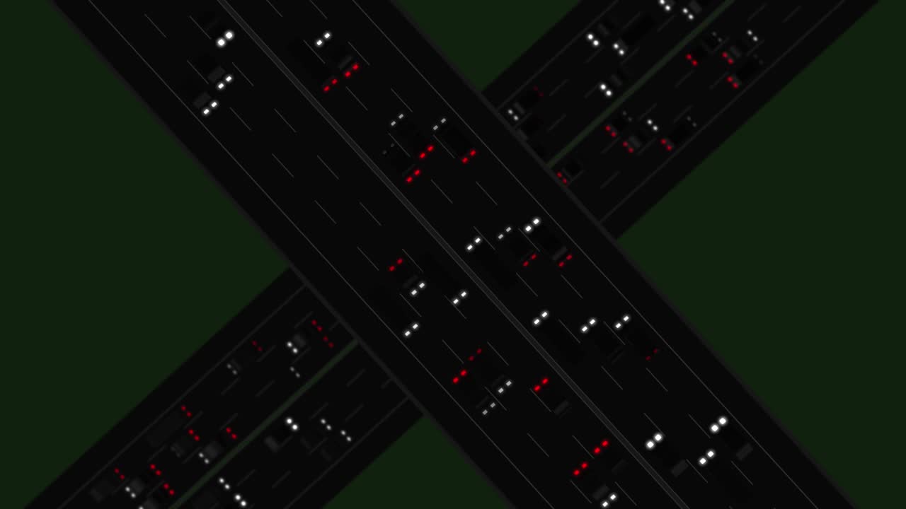 무거운 교통 밤 루핑