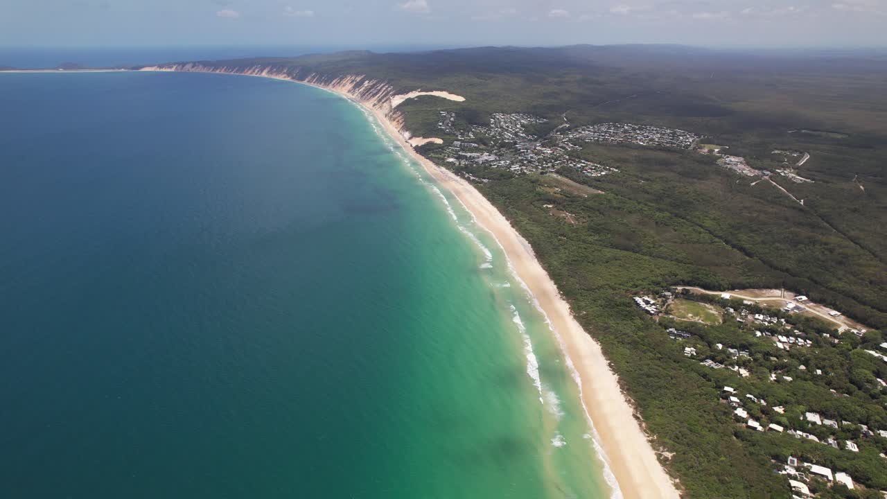 Aerial View of Rainbow Beach QLD Coastal Landscape
