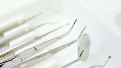 various dental tools kept in tray