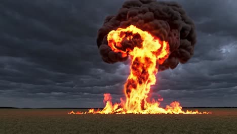 explosion in a field