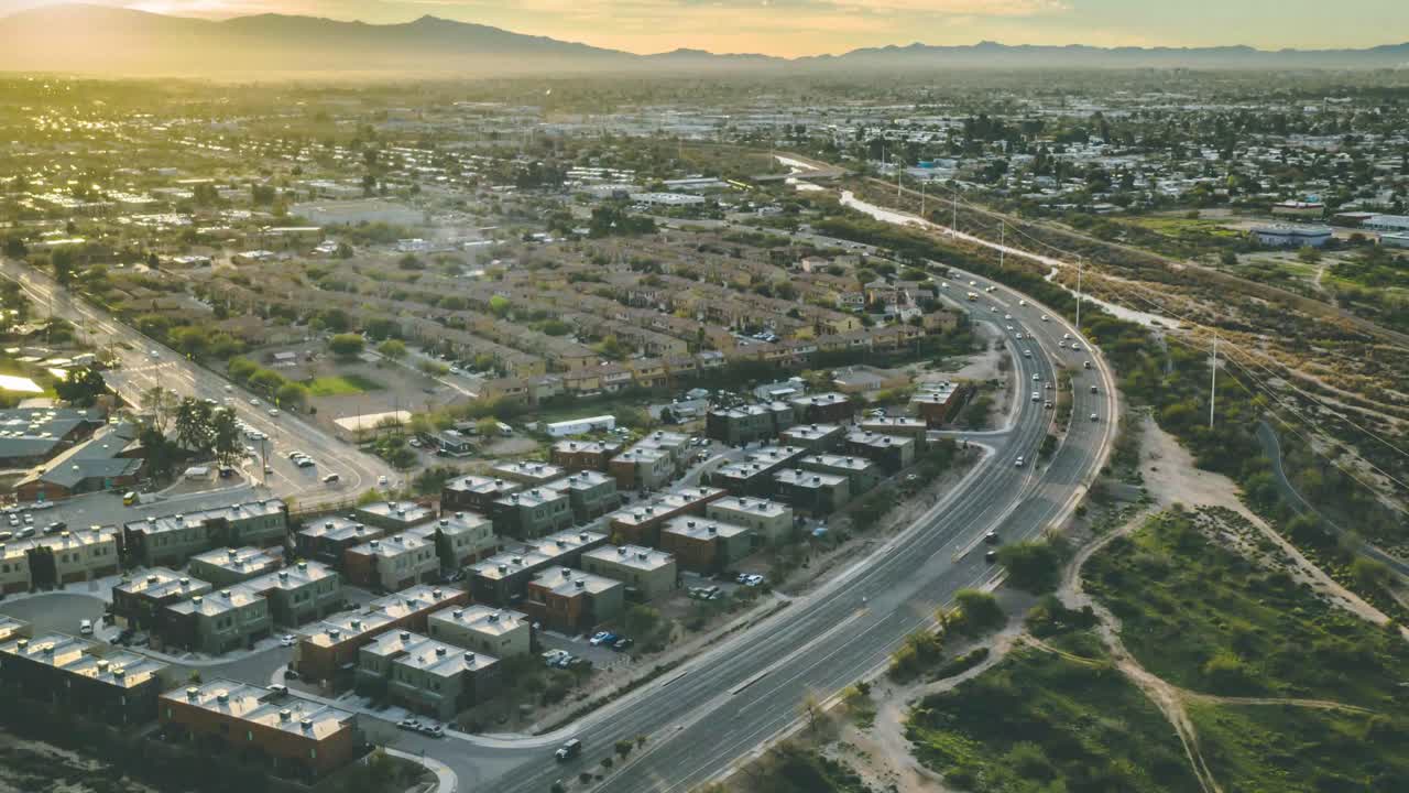 4k 24fps의 아침 트래픽 하이퍼랩스