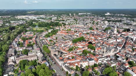 aerial drone video of bergen op zoom, city view.
