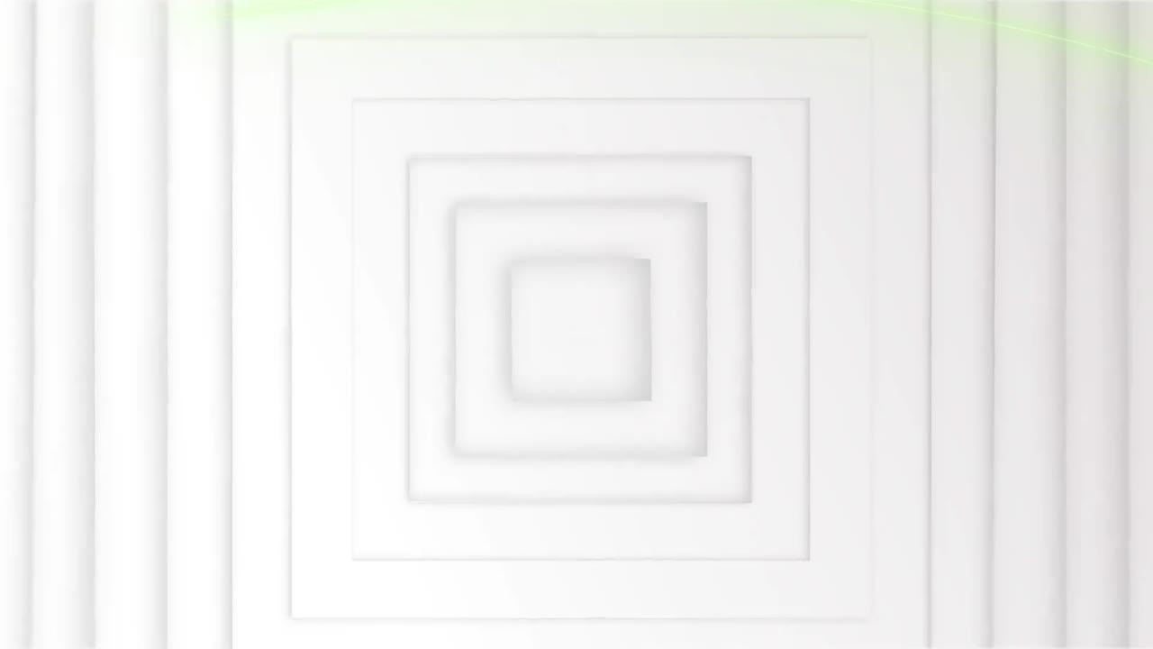 Animation of light trail and white squares on white background