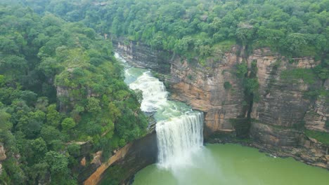 waterfall rajdari devdari and latif shah dam aerial view