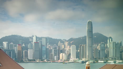 hong kong - 19 march 2025 : hong kong central city skyline filmed from across the harbour in kowloon