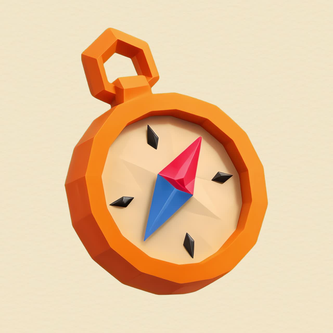 Colorful geometric compass illustration animation isolated asset, transparent 4K video, alpha