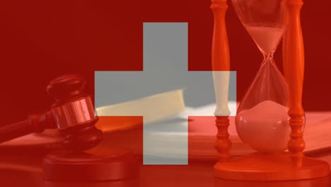 animación digital de la bandera suiza 4k