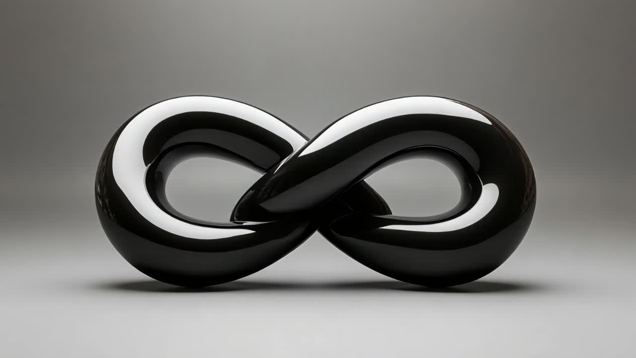Glossy Black Infinity Symbol