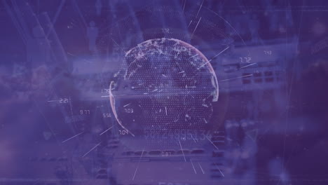 animation of globe and data processing over server