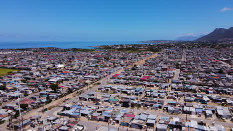 zwelihle township next to the coastline in hermanus, south africa