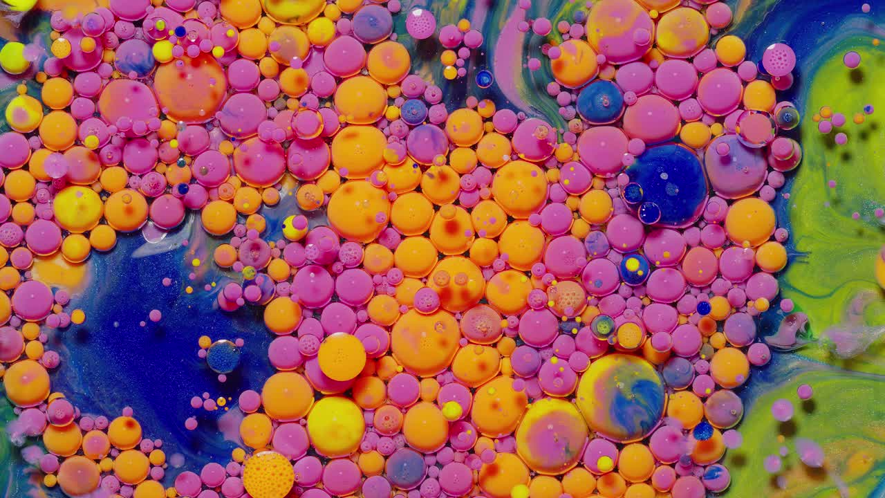 arte líquido abstractamente colorido con burbujas