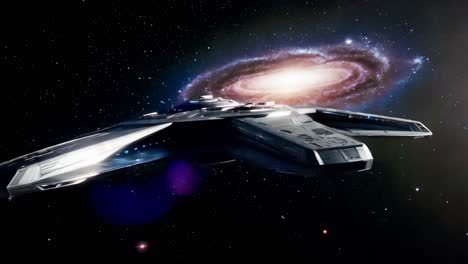 nave espacial en una galaxia
