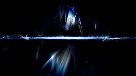 abstract particles with stars. glitter background. loop