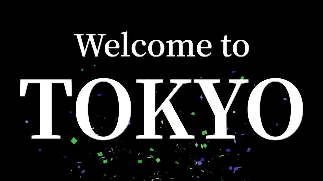 도쿄에 오신 것을 환영합니다: 메시지, 텍스트, 애니메이션, 모션 그래픽