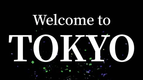 bienvenido a tokio mensaje de texto animación gráficos de movimiento